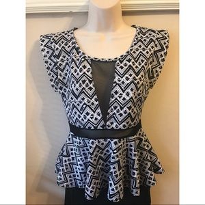 Sexy B&W Fit and Flare Top